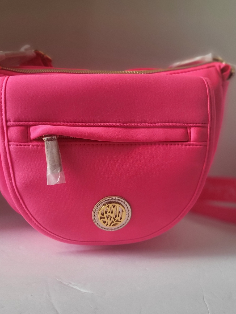 Lilly Pulitzer Hot Pink Crossbody Bag with Gold Logo